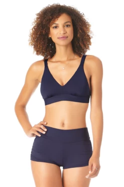 Anne Cole - Women's Easy Triangle Bikini Top -SWIMSUITS DIRECT Sales AnneCole EasyTriangleBikiniTop 1798 22MT19701 NAVY FRONT jpg