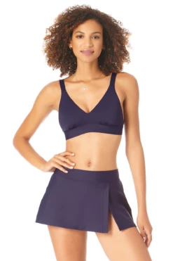 Anne Cole - Women's Easy Triangle Bikini Top -SWIMSUITS DIRECT Sales AnneCole EasyTriangleBikiniTop 1860 22MT19701 NAVY FRONT jpg