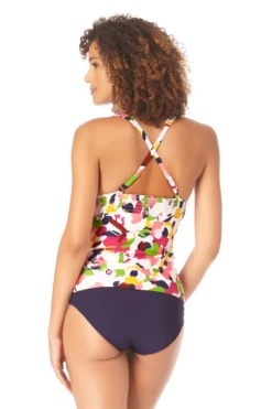 Front Page -SWIMSUITS DIRECT Sales AnneCole FixedTriangleTankiniSwimTop 292 22MT23063 NAVY Back jpg