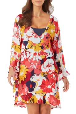 Anne Cole - Flounce V Neck Tunic Cover Up -SWIMSUITS DIRECT Sales AnneCole FlounceVNeckTunicCoverUp 617 FRONT 21MC51002.JPG 676dfed2 0fd6 46bf b7e0 e12178cc551a