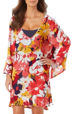 Anne Cole - Flounce V Neck Tunic Cover Up