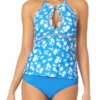 Anne Cole - High Neck Keyhole Halter Tankini Top -SWIMSUITS DIRECT Sales AnneCole HighNeckKeyholeHalterTankiniTop 1052 21MT22303 blue FRONT jpg