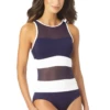 Anne Cole - High Neck Mesh One Piece Swimsuit 2 Anne Cole - High Neck Mesh One Piece Swimsuit -SWIMSUITS DIRECT Sales AnneCole HighNeckMeshOnePieceSwimsuit 773 22MO07301 NVWH FRONT jpg