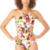 Anne Cole - High Neck Smocked One Piece Swimsuit 2 Anne Cole - High Neck Smocked One Piece Swimsuit -SWIMSUITS DIRECT Sales AnneCole HighNeckSmockedOnePieceSwimsuit 386 22MO05263 MULT FRONT jpg