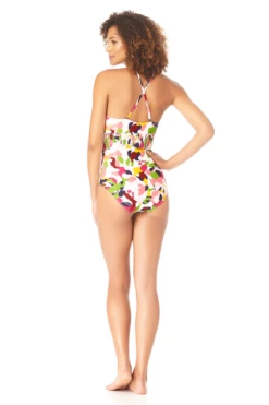 Anne Cole - High Neck Smocked One Piece Swimsuit -SWIMSUITS DIRECT Sales AnneCole HighNeckSmockedOnePieceSwimsuit 406 22MO05263 MULT jpg