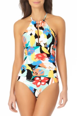Anne Cole - High Neck With Keyhole One Piece Swimsuit