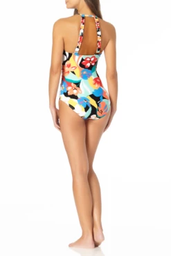 Anne Cole - High Neck With Keyhole One Piece Swimsuit -SWIMSUITS DIRECT Sales AnneCole HighNeckWithKeyholeOnePieceSwimsuit 322 21MO06485 MULT Muti jpg
