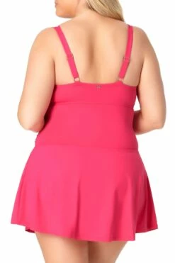 Anne Cole Plus - Twist Front Shirred Underwire Swim Dress 23 Anne Cole Plus - Twist Front Shirred Underwire Swim Dress -SWIMSUITS DIRECT Sales AnneCole Resort Plus Adjustable Side Slit Skirted Bottom 1438 21PD60601 BERY BACK.jpg 2