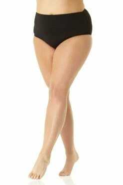 Anne Cole Plus - Convertible High Waist Shirred Swim Bottom 24 Anne Cole Plus - Convertible High Waist Shirred Swim Bottom -SWIMSUITS DIRECT Sales AnneCole Resort Plus Convertible High Waist Shirred Swim Bottom 2421 MYPB36001 BLK jpg