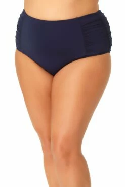 Anne Cole Plus - Convertible High Waist Shirred Swim Bottom 27 Anne Cole Plus - Convertible High Waist Shirred Swim Bottom -SWIMSUITS DIRECT Sales AnneCole Resort Plus Shirred High Waist Tummy Control Bottom 496 21PB33601 NVY jpg a158609c e8a8 4ecd a454 547395c96a52