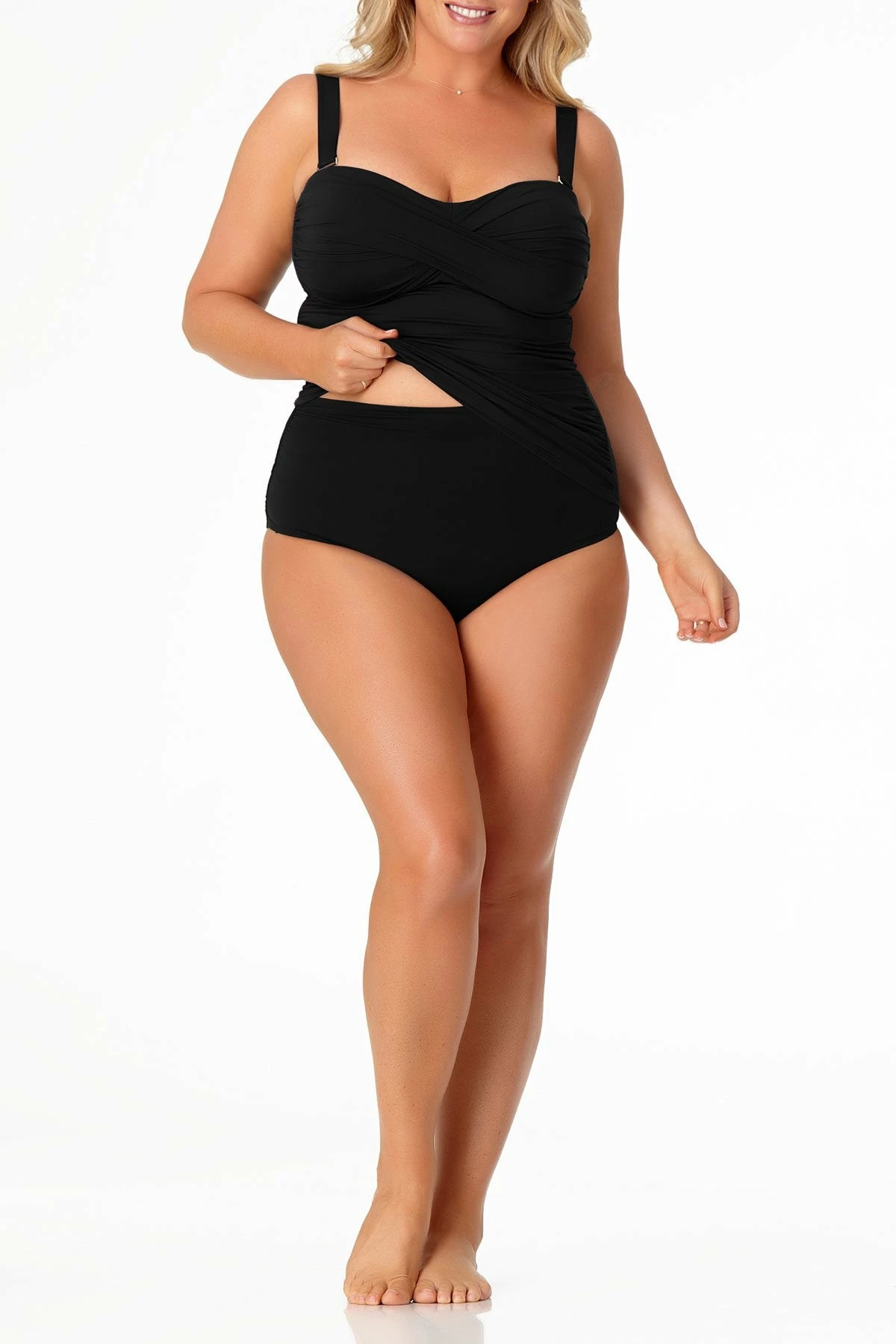 Anne Cole Plus - Twist Front Bandeaukini Swim Top 9 Anne Cole Plus - Twist Front Bandeaukini Swim Top - Image 7