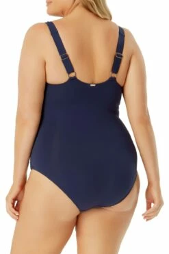 Anne Cole Plus - Square Neck Shirred One Piece 20 Anne Cole Plus - Square Neck Shirred One Piece -SWIMSUITS DIRECT Sales AnneCole Resort Square Neck Shirred One Piece 1500 21MO08001 NVY BACK jpg
