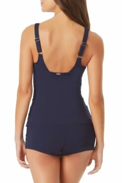 Anne Cole - Square Neck Tankini Top -SWIMSUITS DIRECT Sales AnneCole Resort Square Neck Tankini Top 245 21MT21901 NVY BACK jpg