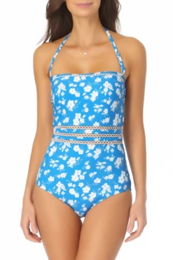 Front Page 28 Anne Cole - Trim Bandeau One Piece Swimsuit