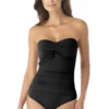 Anne Cole - Twist Front Shirred One Piece -SWIMSUITS DIRECT Sales AnneCole TwistFrontShirredOnePieceSwimsuit 22462 MYMO00501 BLK FRONT jpg