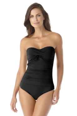 Front Page 26 Anne Cole - Twist Front Shirred One Piece