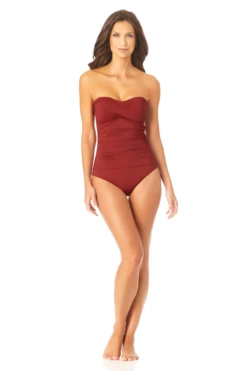 Anne Cole - Twist Front Shirred One Piece 30 Anne Cole - Twist Front Shirred One Piece -SWIMSUITS DIRECT Sales AnneCole TwistFrontShirredOnePieceSwimsuit 281 MYMO00501 RSIN jpg