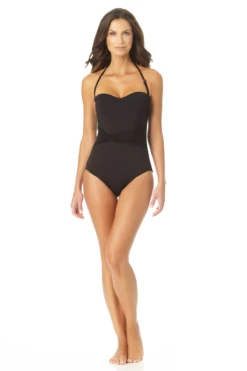 Anne Cole - Twist Mesh Belt Strapless One Piece Swimsuit -SWIMSUITS DIRECT Sales AnneCole TwistMeshBeltStraplessOnePieceSwimsuit 851 22MO07601 BLK jpg