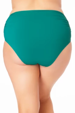 Anne Cole Plus - Convertible High Waist Shirred Swim Bottom 38 Anne Cole Plus - Convertible High Waist Shirred Swim Bottom -SWIMSUITS DIRECT Sales AnneColePlus ConvertibleHighWaistShirredSwimBottom 111 21PB36001 GRN BACK jpg
