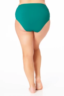 Anne Cole Plus - Convertible High Waist Shirred Swim Bottom 40 Anne Cole Plus - Convertible High Waist Shirred Swim Bottom -SWIMSUITS DIRECT Sales AnneColePlus ConvertibleHighWaistShirredSwimBottom 111 21PB36001 GRN jpg