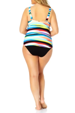 Anne Cole Plus - Twist Front Underwire Tankini Swim Top 10 Anne Cole Plus - Twist Front Underwire Tankini Swim Top -SWIMSUITS DIRECT Sales AnneColePlus TwistFrontBandeaukiniSwimTop 386 21PT20186 MULTI jpg