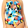 Anne Cole Plus - High Neck With Keyhole One Piece Swimsuit -SWIMSUITS DIRECT Sales HighNeckWithKeyholeOnePieceSwimsuit 311 21PO06485 MULT FRONT jpg