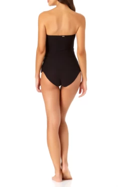 Anne Cole - Textured Twist Front Bandeau Tankini Top With Cutout -SWIMSUITS DIRECT Sales anne cole dream weaver twist front bikini top back 1829 21MT28714