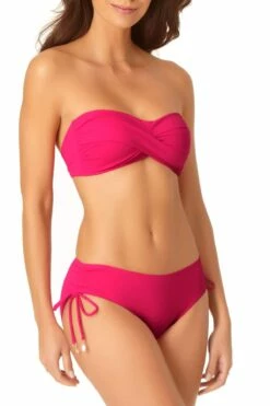 Anne Cole - Twist Bandeau Bikini Top -SWIMSUITS DIRECT Sales anne cole live in color twist bandeau bikini top berry front crop 397 MYMT10101