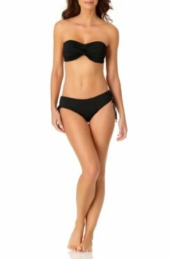 Anne Cole - Twist Bandeau Bikini Top -SWIMSUITS DIRECT Sales anne cole live in color twist bandeau bikini top blk front 868 MYMT10101
