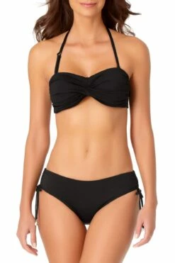 Anne Cole - Twist Bandeau Bikini Top -SWIMSUITS DIRECT Sales anne cole live in color twist bandeau bikini top blk front crop 849 MYMT10101