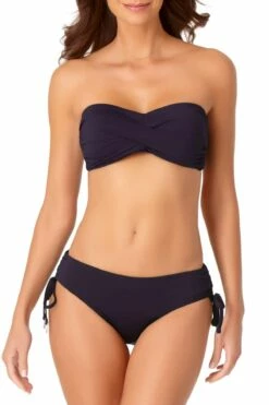 Anne Cole - Twist Bandeau Bikini Top -SWIMSUITS DIRECT Sales anne cole live in color twist bandeau bikini top navy front 629 MYMT10101