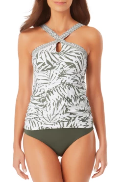 Anne Cole - Center Front Keyhole Halter Tankini Top