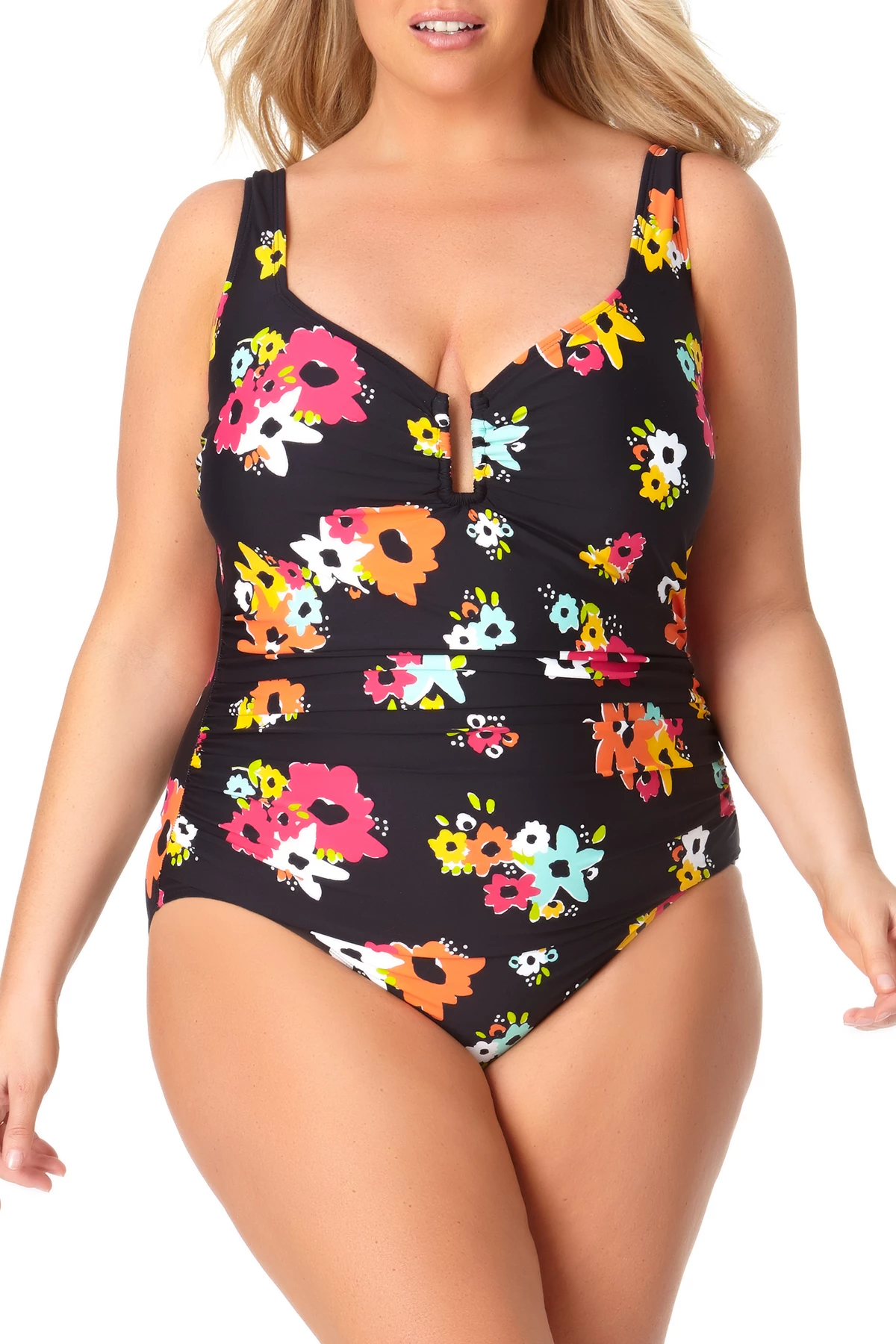 Anne Cole Plus - Sweetheart U Trim One Piece Swimsuit 3 Anne Cole Plus - Sweetheart U Trim One Piece Swimsuit