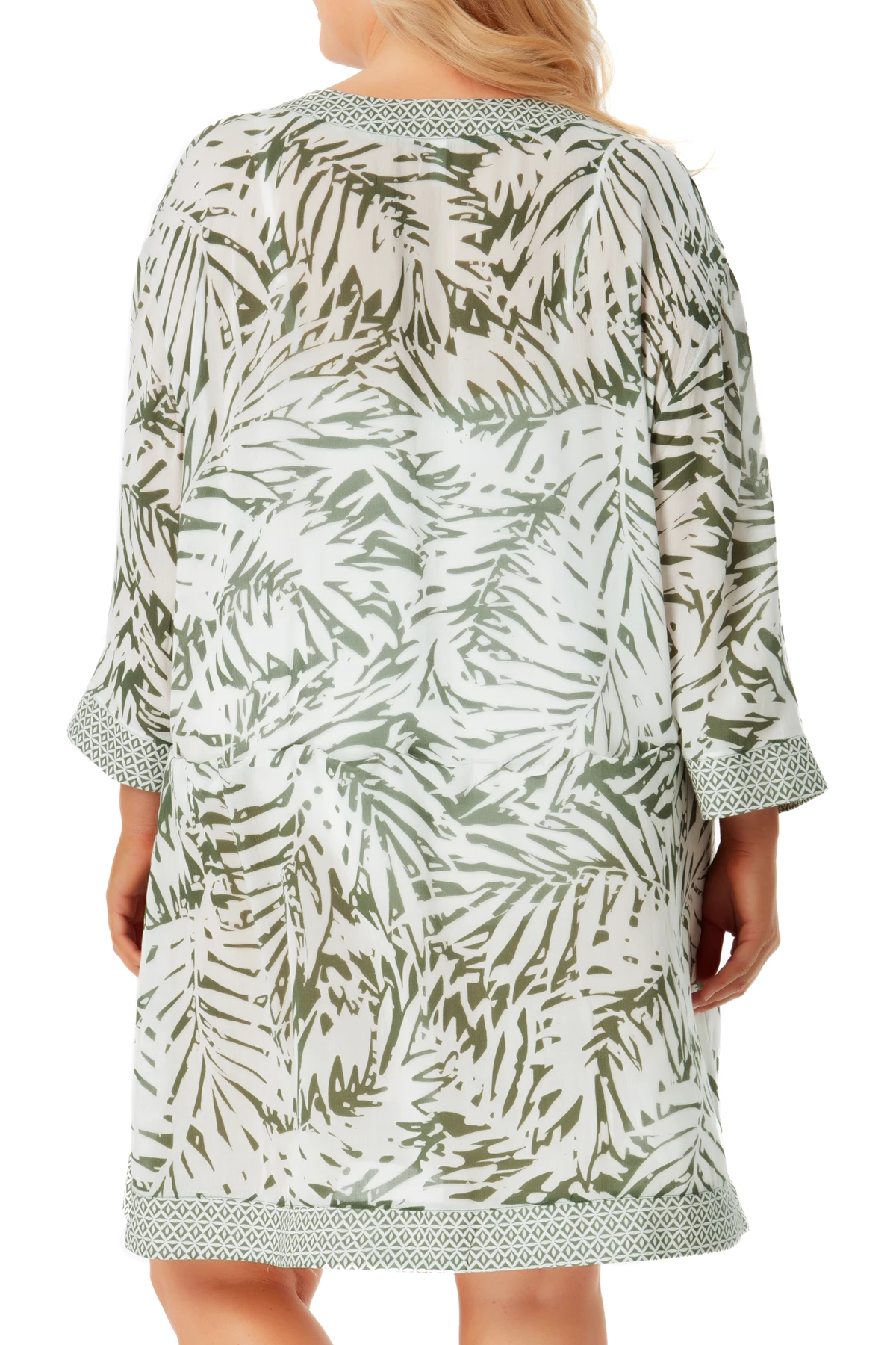 Anne Cole Plus - Contrast Band Tunic Cover Up 4 Anne Cole Plus - Contrast Band Tunic Cover Up - Image 2