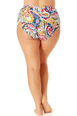 Anne Cole Plus - Ring Belted High Waist Bikini Bottom 9 Anne Cole Plus - Ring Belted High Waist Bikini Bottom -SWIMSUITS DIRECT Sales anne cole plus watercolor paisley ring belt gw bikini bottom back 060 21PB35195