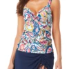 Anne Cole - Twist Front Underwire Tankini Swim Top 2 Anne Cole - Twist Front Underwire Tankini Swim Top -SWIMSUITS DIRECT Sales anne cole watercolor paisley uw twist front ots cup size tankini crop 300 21MT20195